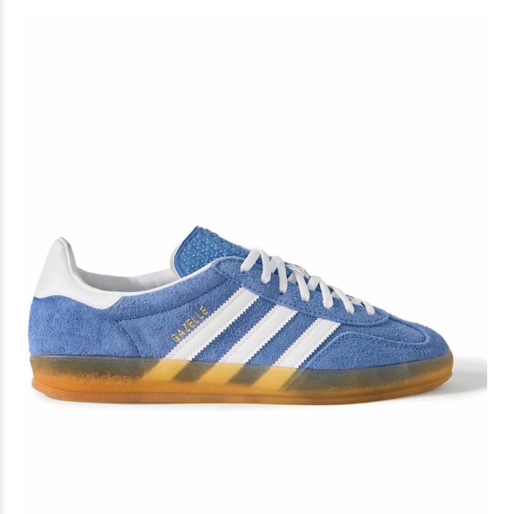 Adidas Originals - Gazelle Indoor Leather-Trimmed Suede Sneakers - Blue